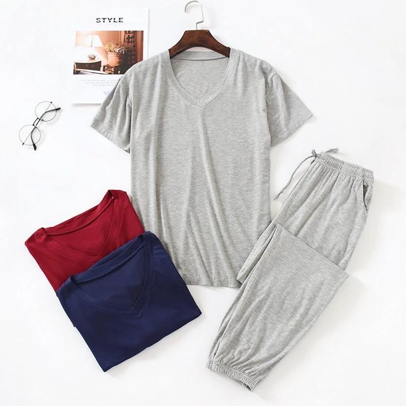 Men's Short Sleeved Pajama Set by GJG Denim