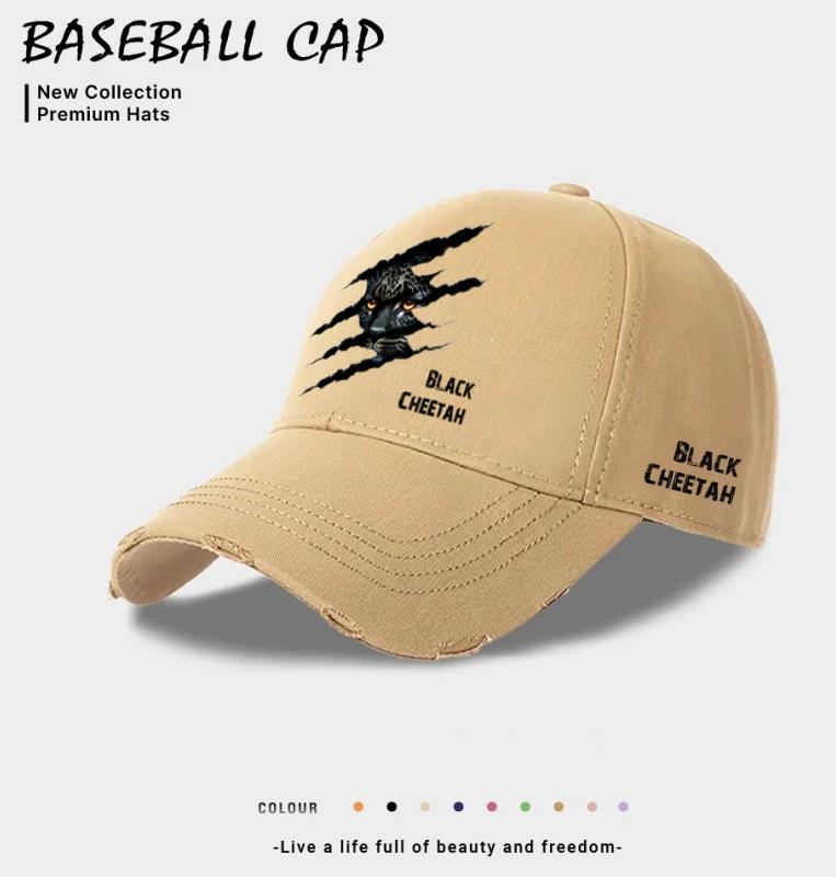Men's Casual "Black Cheetah" Baseball Cap by GJG Denim