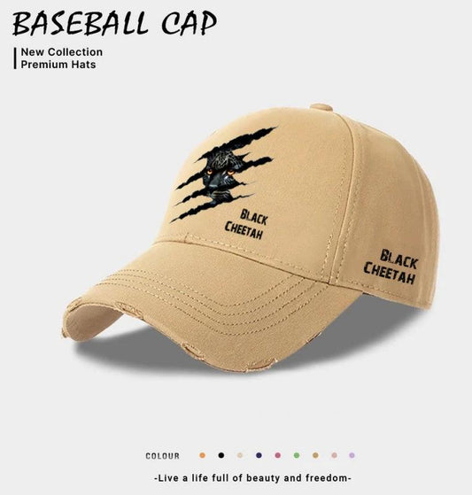 Men's Casual "Black Cheetah" Baseball Cap by GJG Denim