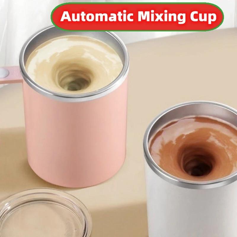 Portable Smart Magnetic Automatic Mixing Coffee Cup Rechargeable Rotating Home Office Travel Stirring Cup by GJG Denim