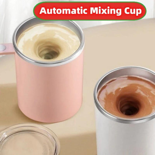 Portable Smart Magnetic Automatic Mixing Coffee Cup Rechargeable Rotating Home Office Travel Stirring Cup by GJG Denim