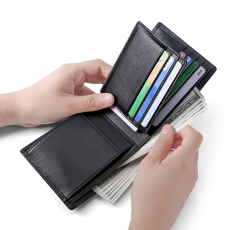 Multi-Functional RFID Anti-Skimming Leather Wallet For Men by GJG Denim