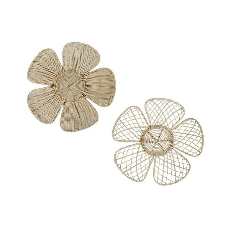 Floral Woven Rattan Wall Decor by GJG Denim