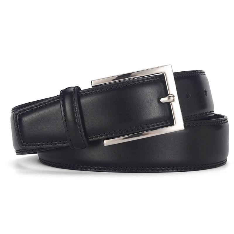 Men's Leather Pin Buckle Casual Belt by GJG Denim