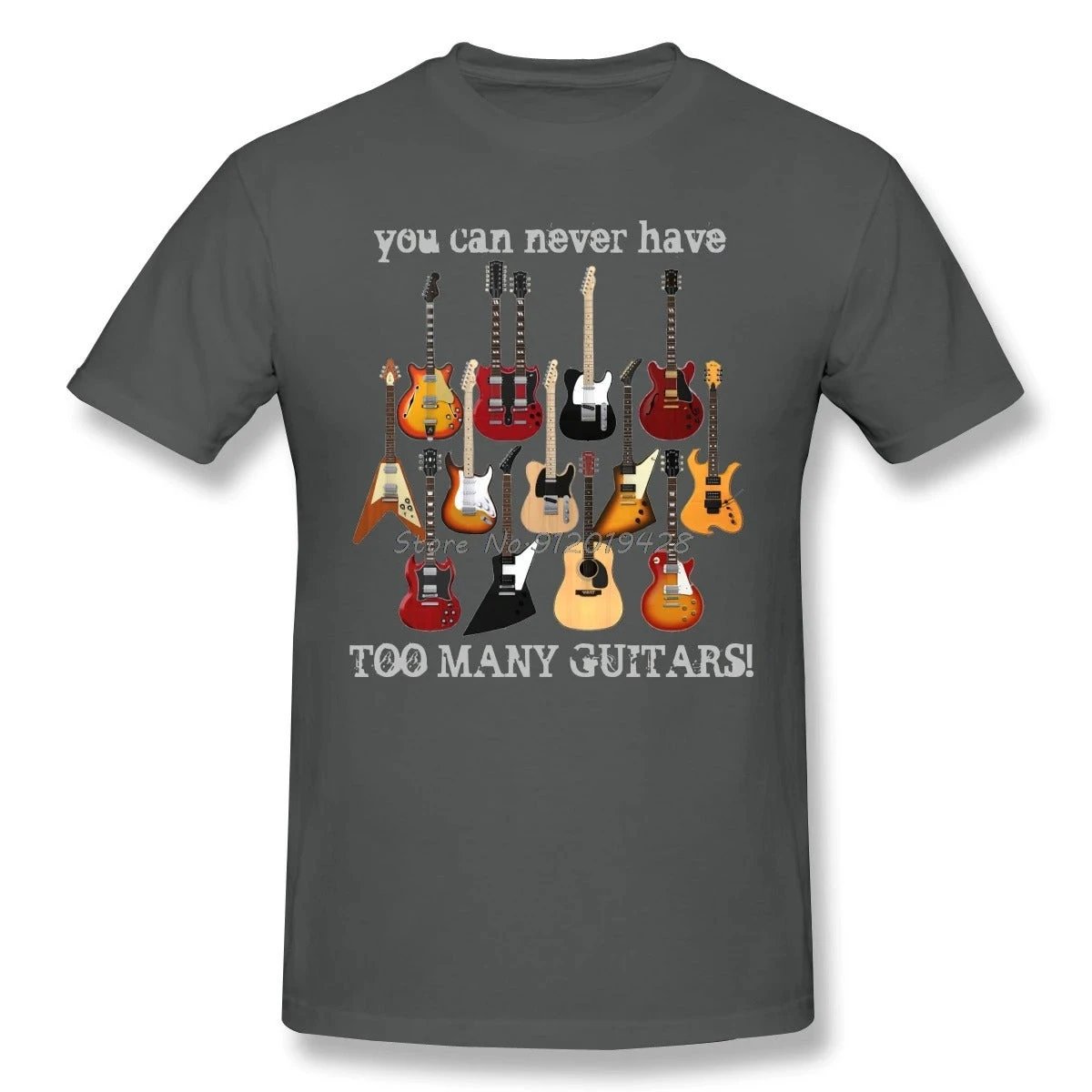 Men's Electric Guitar Cotton T-shirt by GJG Denim