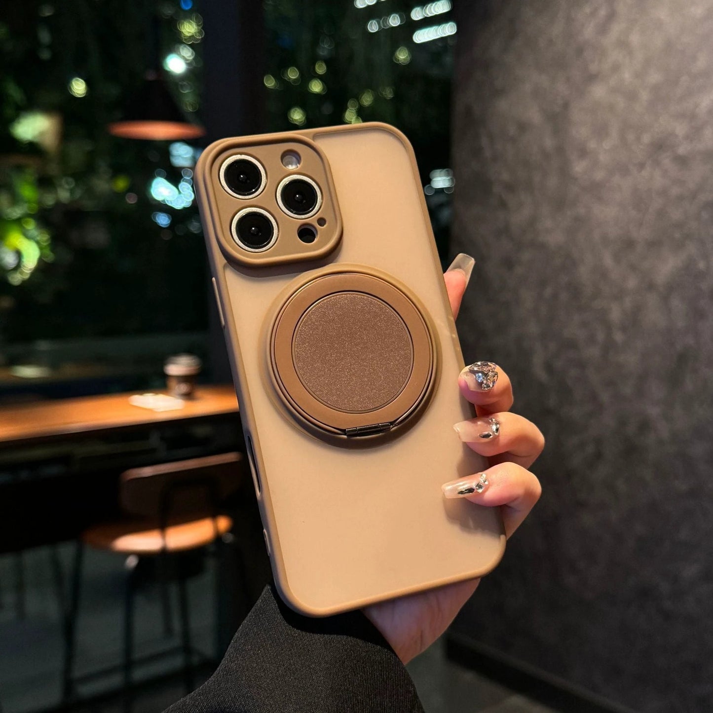 Skin-sensitive Magnetic Rotating Bracket Frosted Drop-resistant Phone Case by GJG Denim