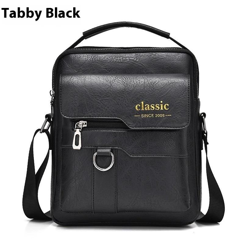 Men's Messenger Bag One Shoulder Retro Business Backpack PU Leather Flaps Crossbody by GJG Denim