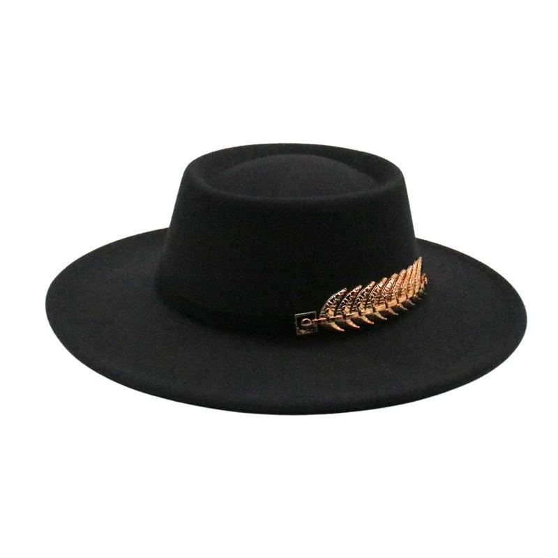 Retro Wide-Brimmed Wool Jazz Hat For Men by GJG Denim