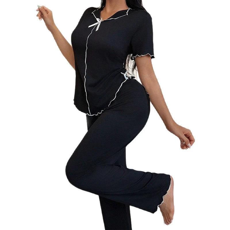 Womens Casual Top And Pants Pajama Set by GJG Denim