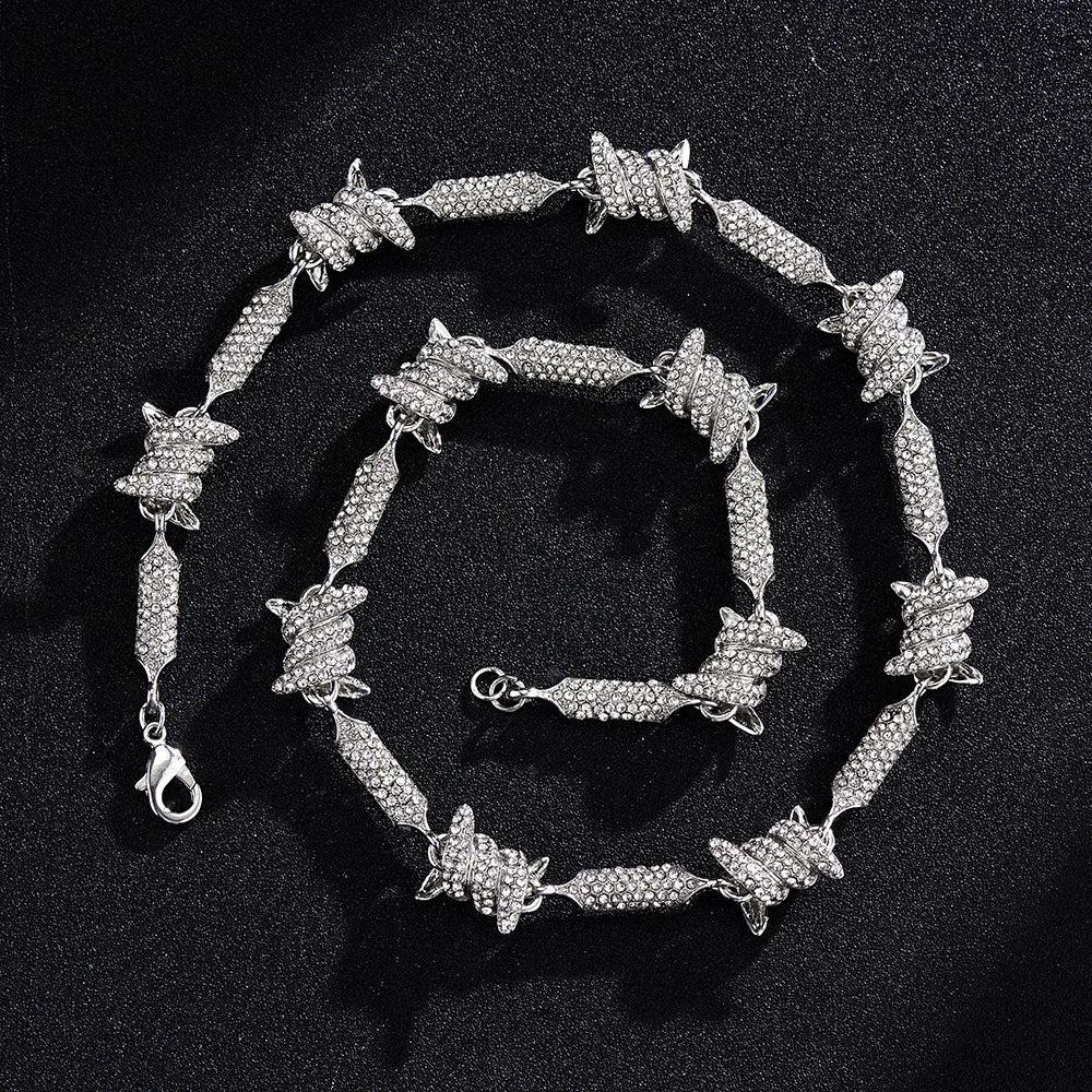 Irregular 3D Solid Alloy Pave Infinite Chain For Men by GJG Denim
