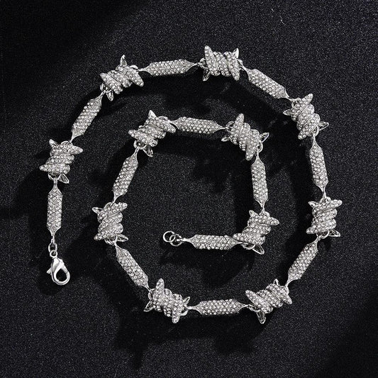 Irregular 3D Solid Alloy Pave Infinite Chain For Men by GJG Denim
