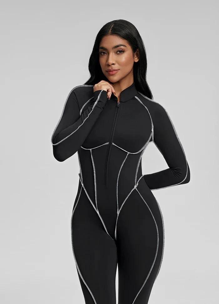 Sports Fitness Split Design One-piece Yoga Clothes With Chest Pad Breathable by GJG Denim