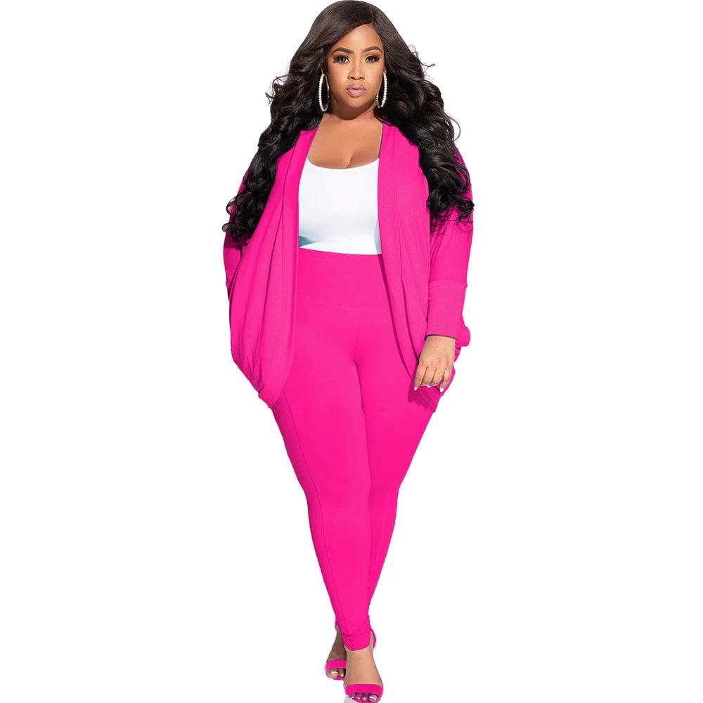 Cardigan And Leggings Plus Size Suit For Women by GJG Denim