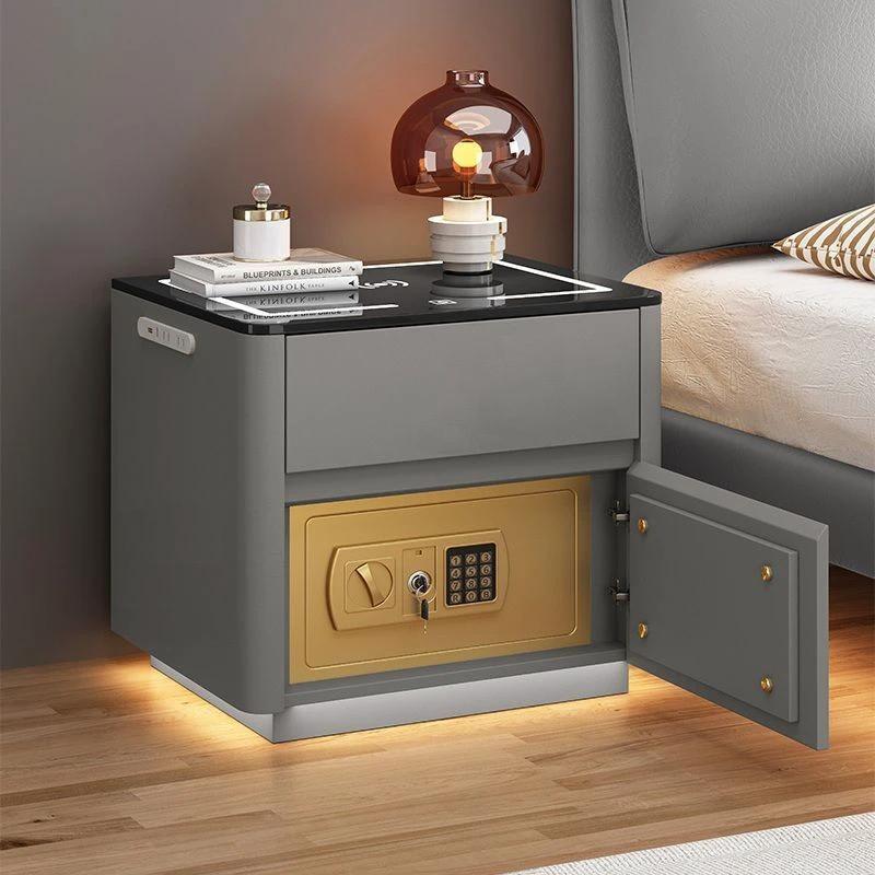 Bedroom Multi-functional Smart Safe Bedside Table Wireless Integrated Charging Safe by GJG Denim
