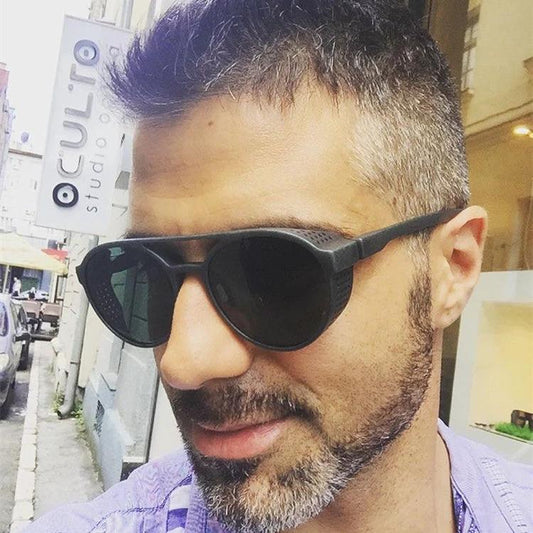 Frosted Retro Double Beam Sunglasses For Men by GJG Denim