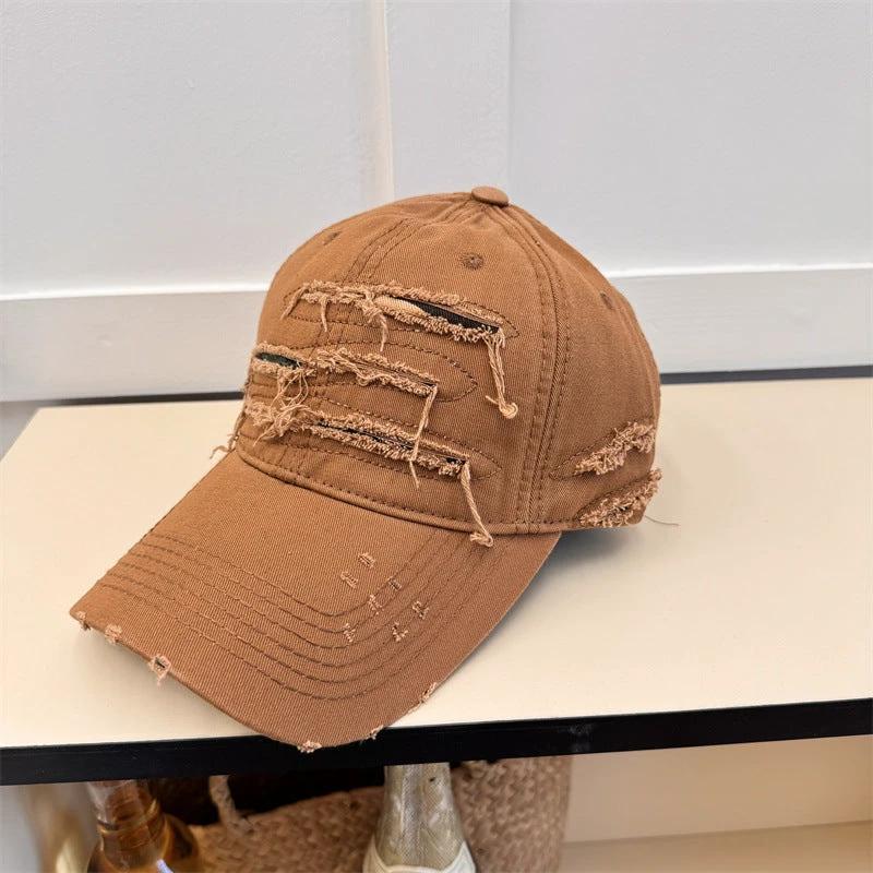 Men's Old Ripped Soft Top Baseball Cap by GJG Denim