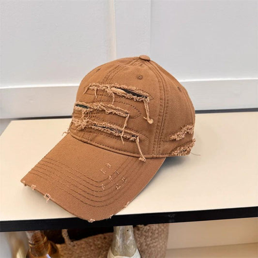 Men's Old Ripped Soft Top Baseball Cap by GJG Denim