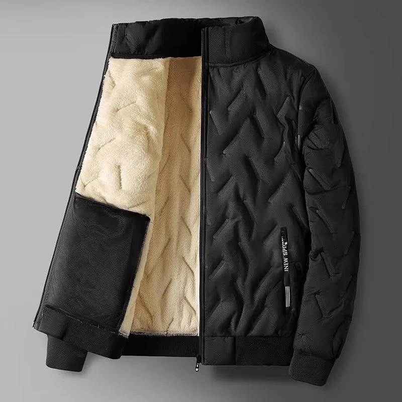 Men's Winter Cotton-padded Coat With Fleece Lining Suit by GJG Denim