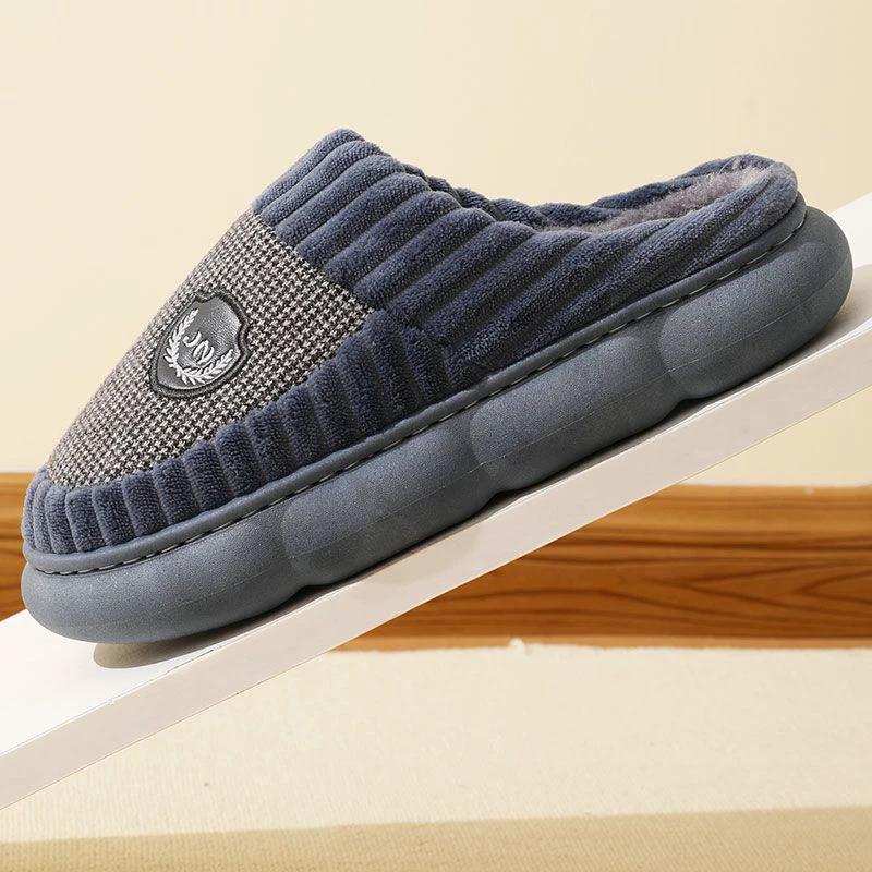 Men's Colorblock Indoor Thick-soled Fleece Sippers by GJG Denim