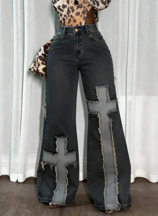 American Retro Spicy Girl Wide-leg by GJG Denim