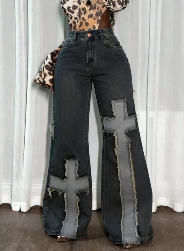 American Retro Spicy Girl Wide-leg by GJG Denim