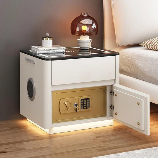 Bedroom Multi-functional Smart Safe Bedside Table Wireless Integrated Charging Safe by GJG Denim