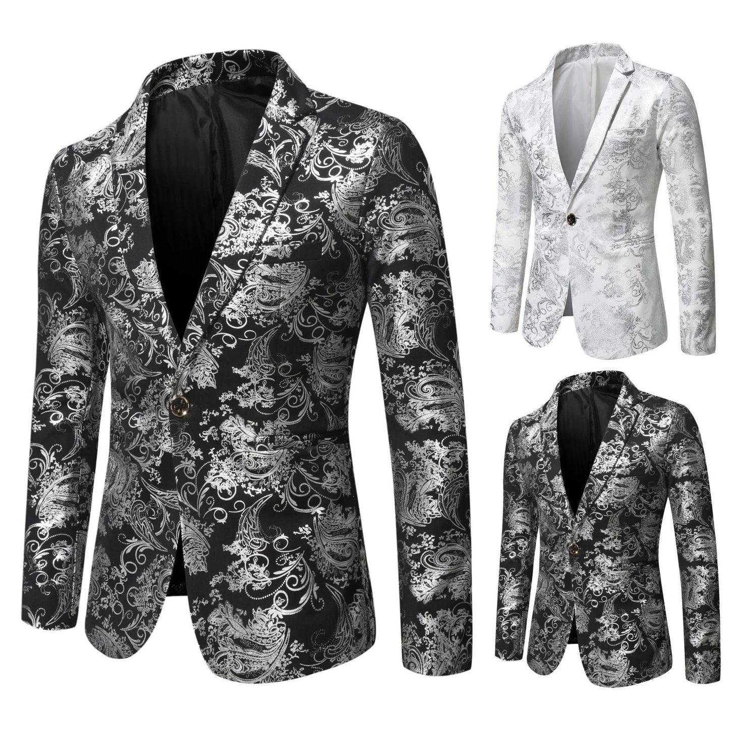 Autumn New Men's Slim Fit Casual Stage Performance Suit Jacket by GJG Denim