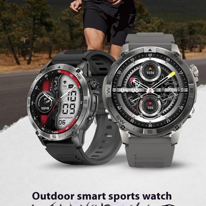 Multifunctional Altitude Pressure Compass Heart Rate Blood Oxygen Sports Waterproof GPS Smart Watch For Men by GJG Denim