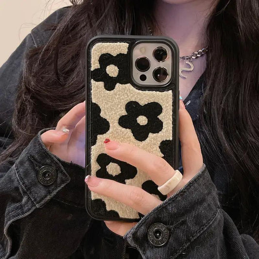 Plush Flowers Are Suitable For Ladies Autumn And Winter Mobile Phone Cases by GJG Denim