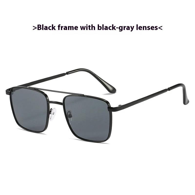 Men's Square Metal UV-proof Sunglasses by GJG Denim