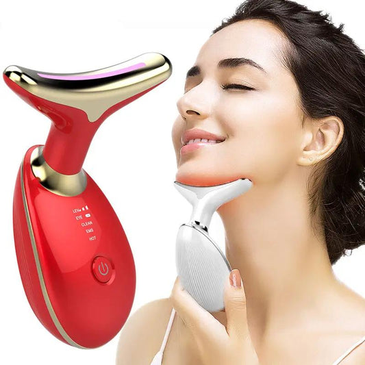 EMS Thermal Neck Lifting And Tighten Massager Electric Microcurrent Wrinkle Remover by GJG Denim