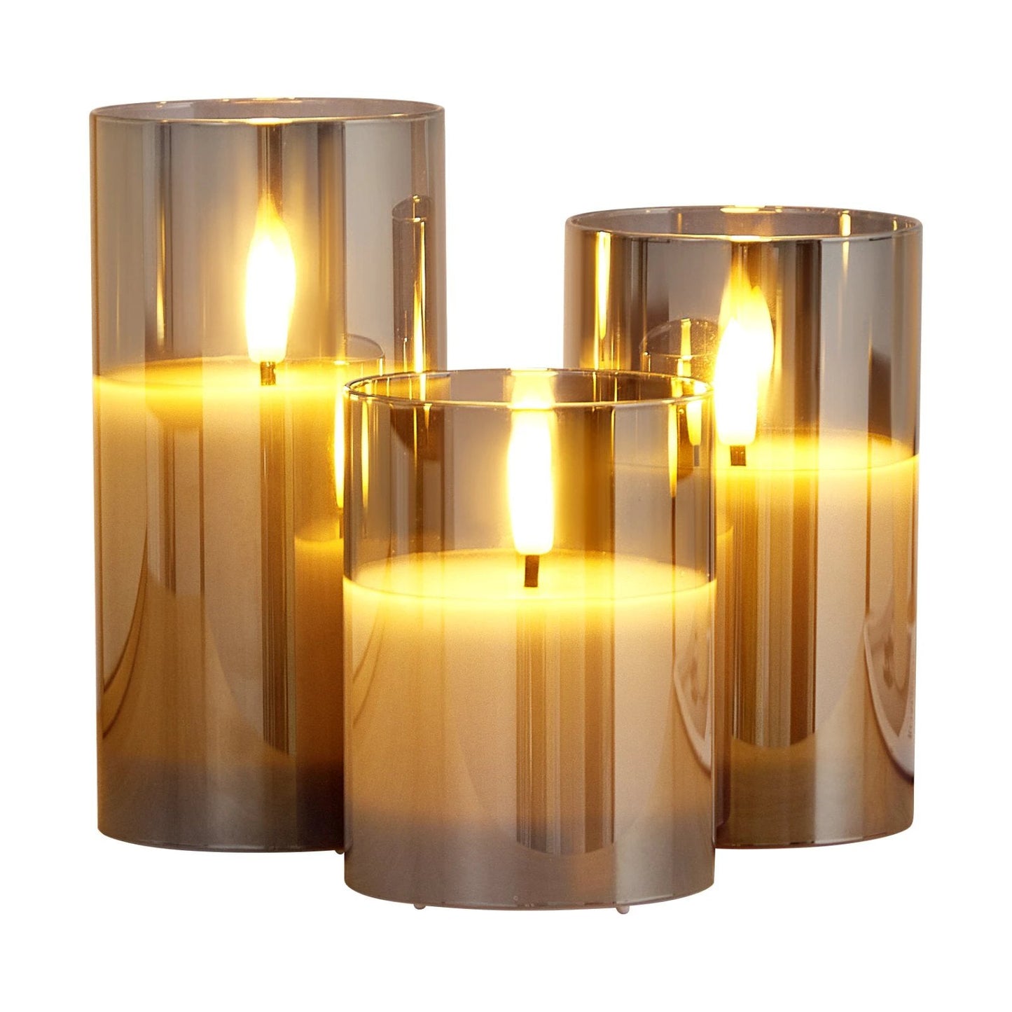Flameless LED Candles 3 Pack Battery Operated With Remote Control, Realistic Flickering by GJG Denim