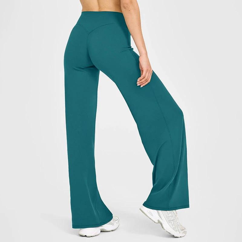Loose Straight-leg Yoga Pants That Create A Slimming High-waisted Look by GJG Denim