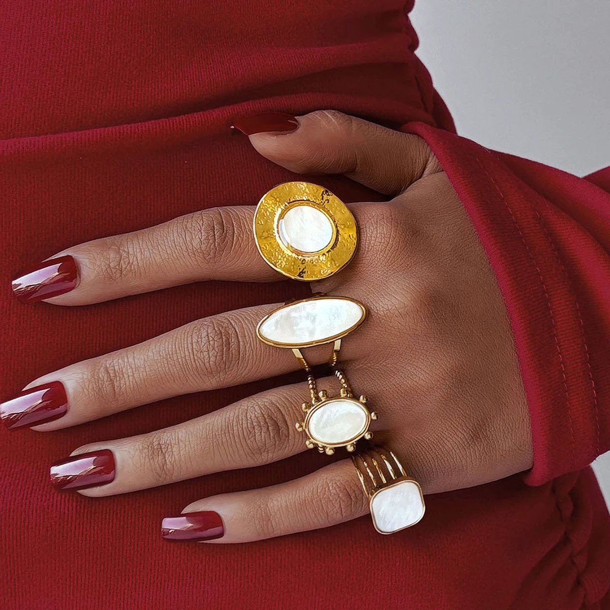 Summer Minimalist Stylish Stainless Steel Shell Ring by GJG Denim