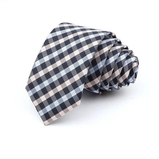 Men's 6cm Casual Ties Skinny Tie Fashion Polyester Plaid by GJG Denim