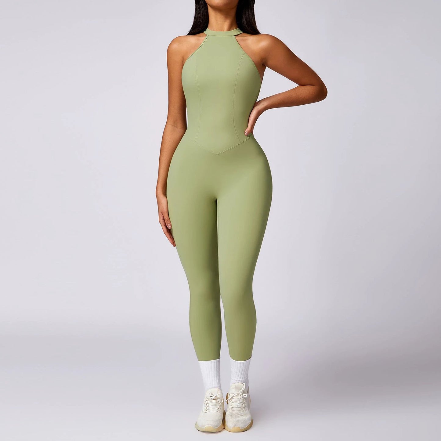 Beauty Back Yoga Jumpsuit Women's Outdoor Running Tight Sports Quick-drying Workout Clothes by GJG Denim