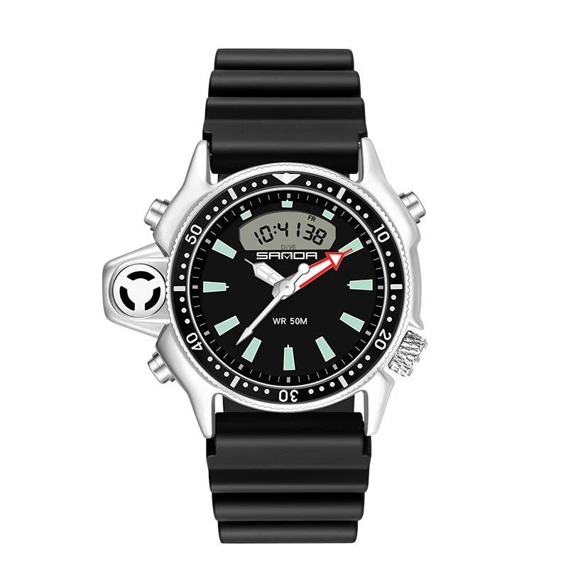 Sports Multifunctional Outdoor Waterproof Large Dial Watch For Men by GJG Denim
