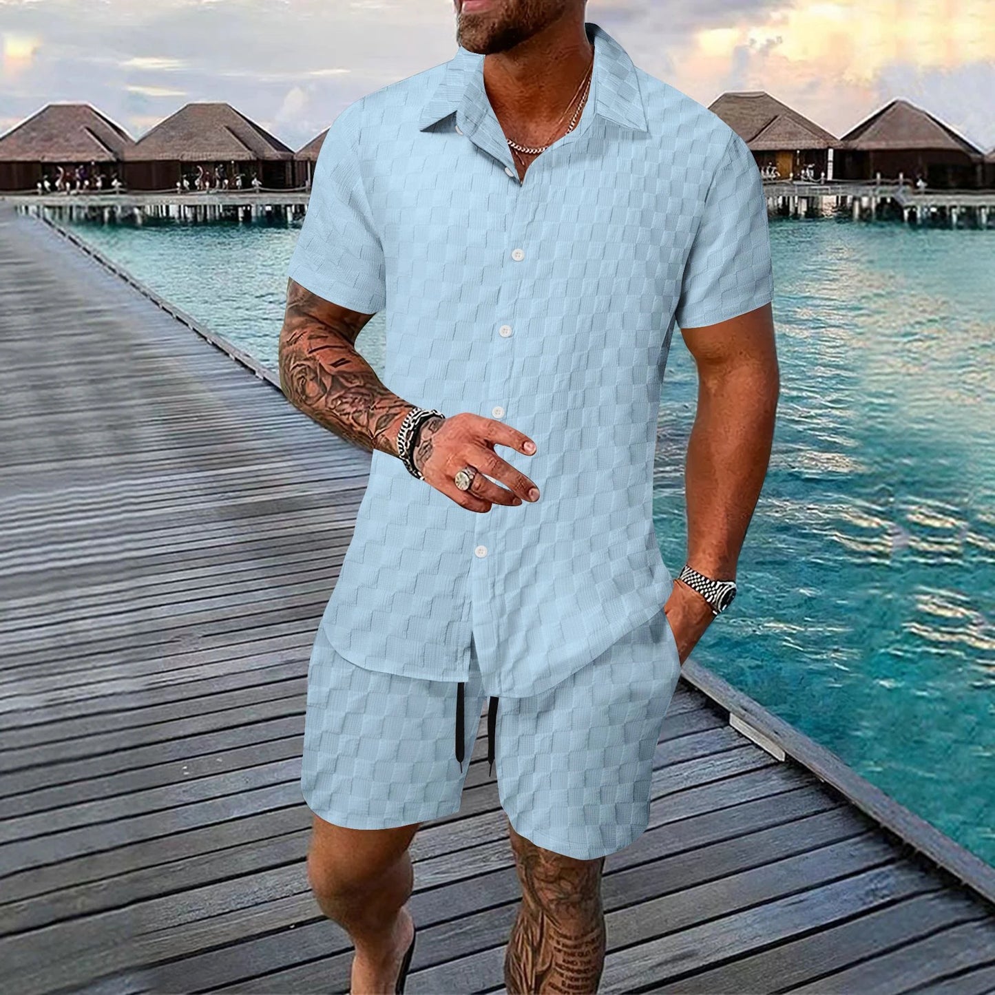 Men's Chemical Fiber Casual Suit by GJG Denim