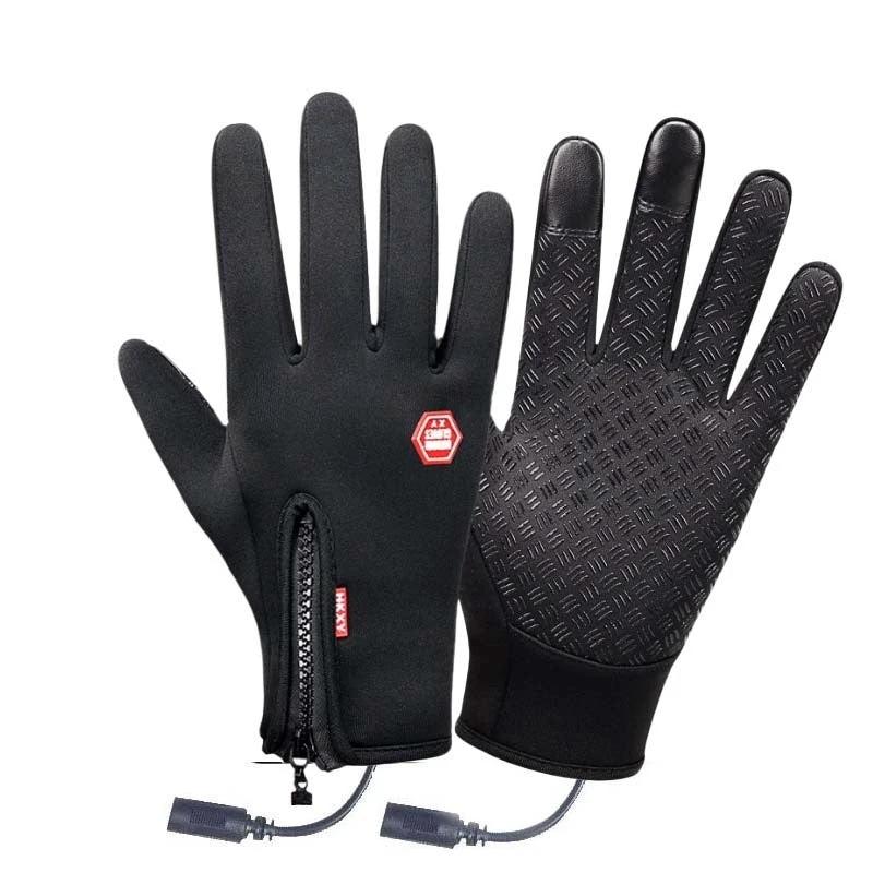 Men's Touch Screen Windproof Warm Usb Heating Gloves by GJG Denim