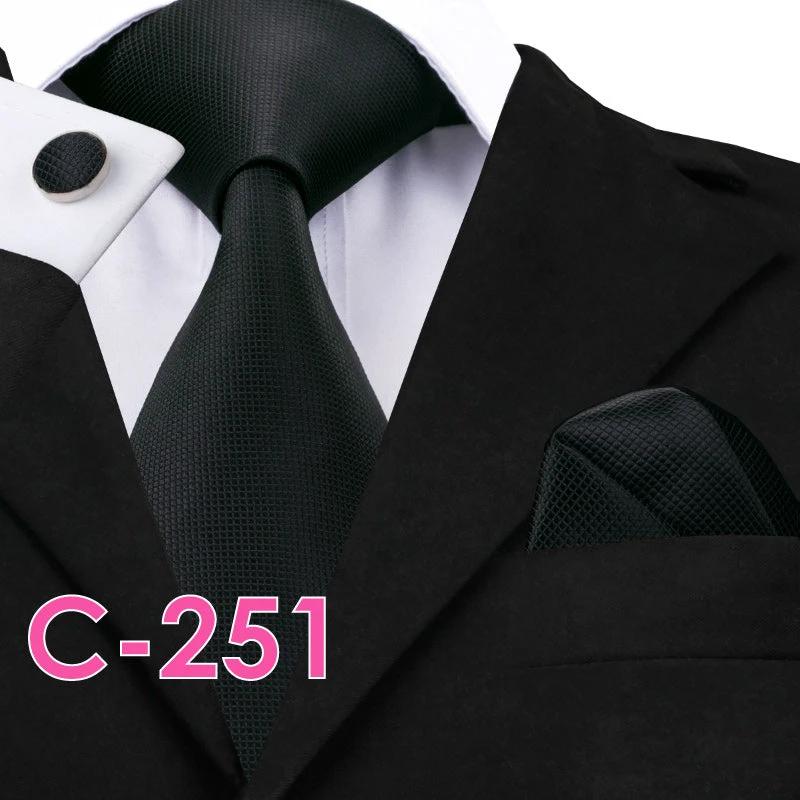 Solid Color Ribbed Collar Tie Set for Men by GJG Denim