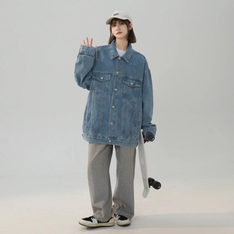 American Retro Loose Versatile Denim Jacket by GJG Denim