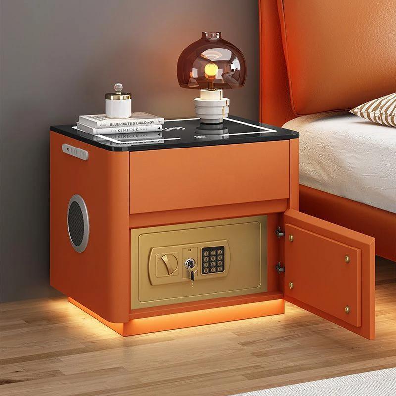 Bedroom Multi-functional Smart Safe Bedside Table Wireless Integrated Charging Safe by GJG Denim