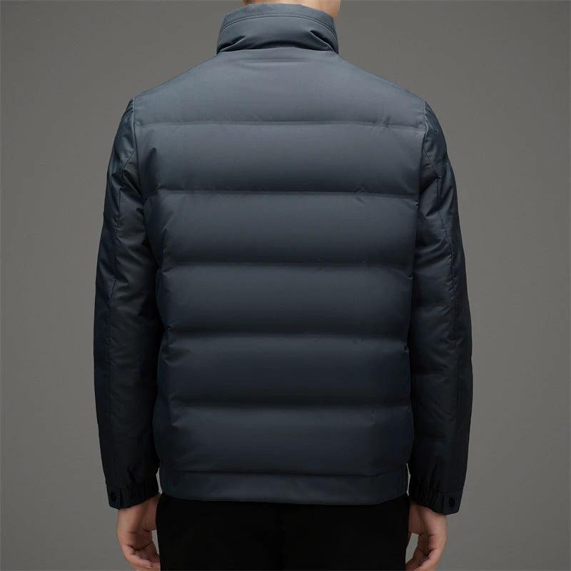 Men's Winter Stand Collar Short Thickened Warm Outdoor Down Jacket by GJG Denim