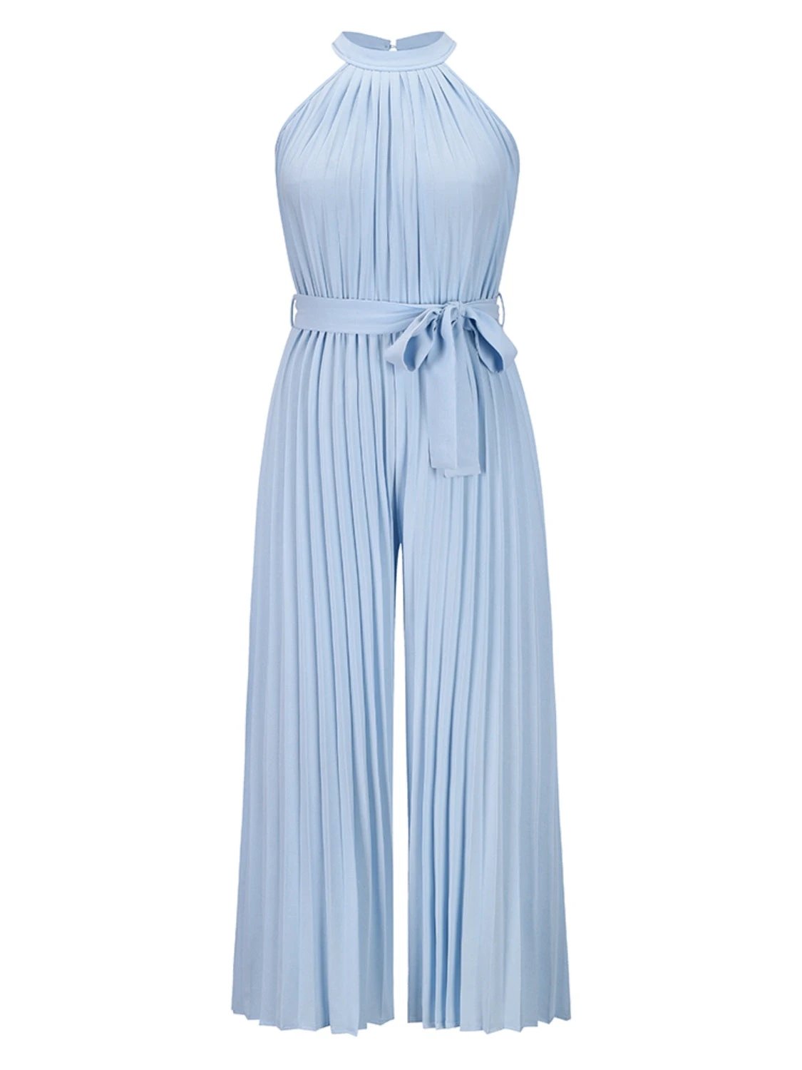 Cutout Tied Pleated Sleeveless Jumpsuit by Lady Ros