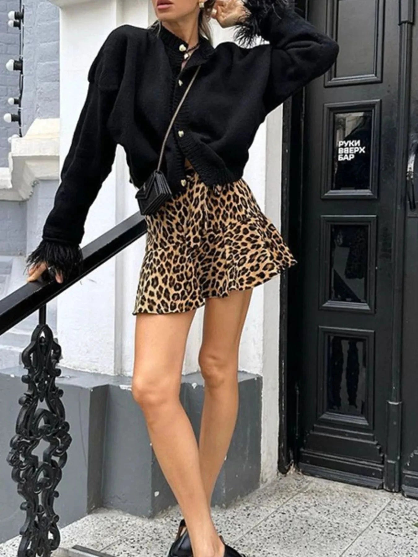 Leopard Print Mini Skirt by Lady Ros