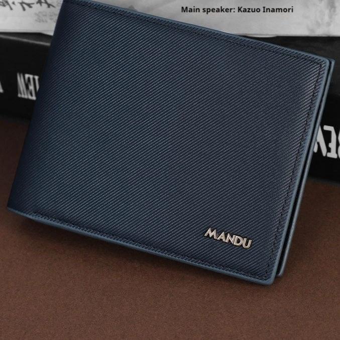 Men's PU Twill Short Anti-theft Swiping Multifunctional Wallet For Men by GJG Denim