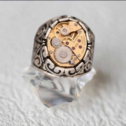 Men's Precision-machined Disc Design Metal Ring by GJG Denim