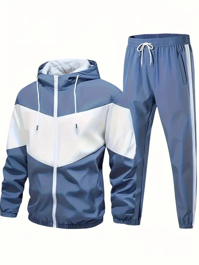 Men's Two-piece Hooded Sports Set by GJG Denim