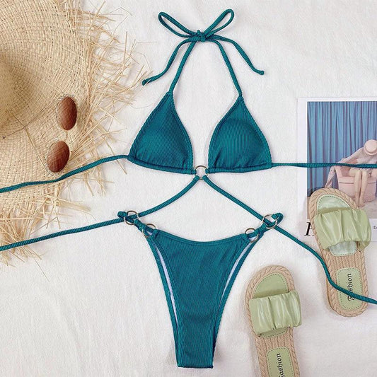 Women Swimwear Sexy Beach Bikini Set Bathing Suit by GJG Denim