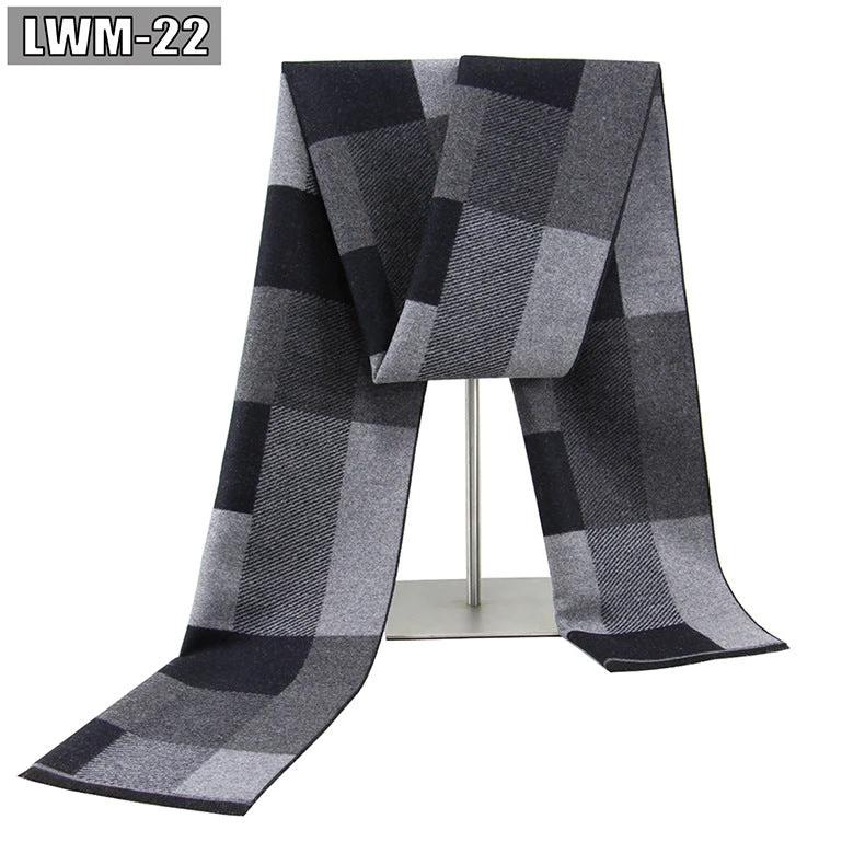 Men's Cashmere Autumn And Winter Business Plaid Scarf by GJG Denim